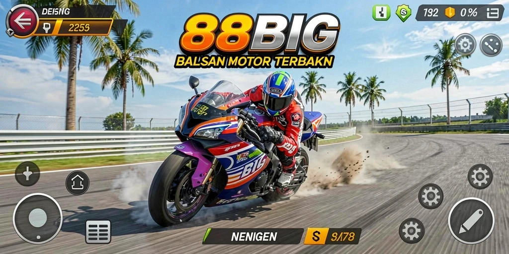 Gameplay seru balapan motor di jalur yang menantang.