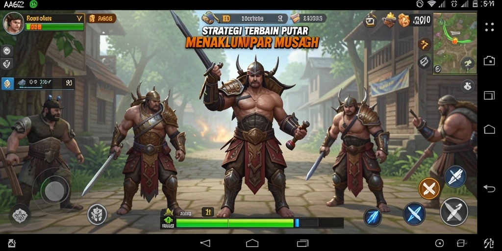 Screenshot gameplay AA62 menunjukkan pertempuran taktis dan strategi yang mendalam.