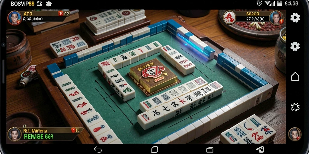 Screenshot utama BOSVIP88 menampilkan gameplay Mahjong yang menghibur.