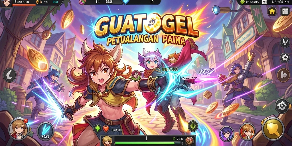 Tampilan gameplay GUATOGEL yang penuh aksi dan warna.