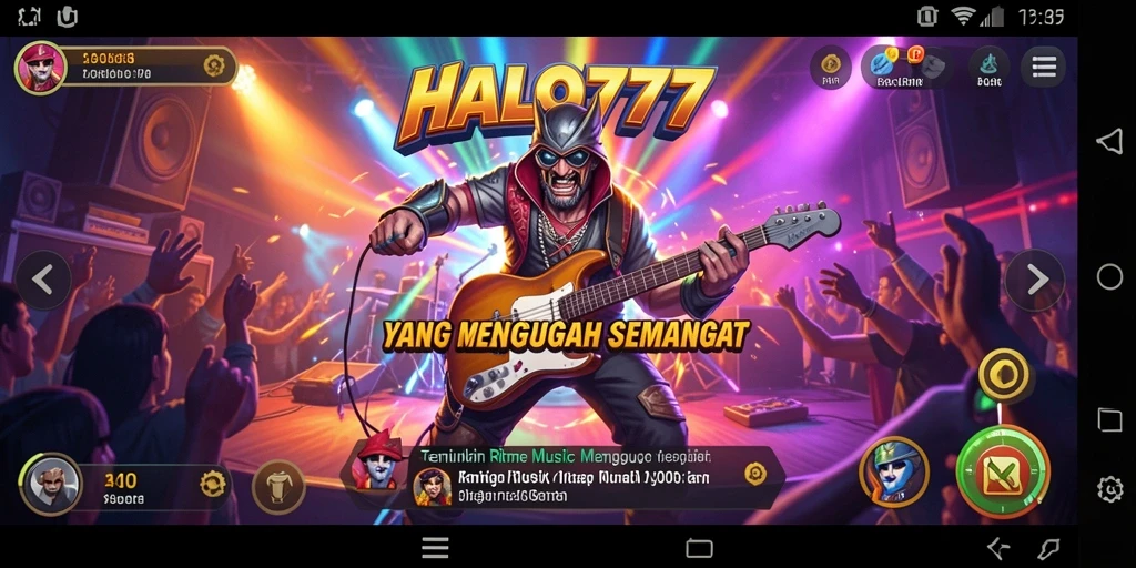 Tampilan gameplay seru dalam HALO777 dengan berbagai tantangan musik.