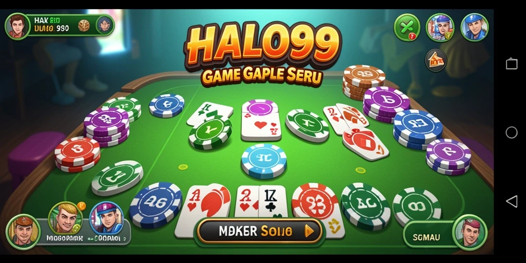 Screenshot gameplay Gaple di HALO99 yang menarik.