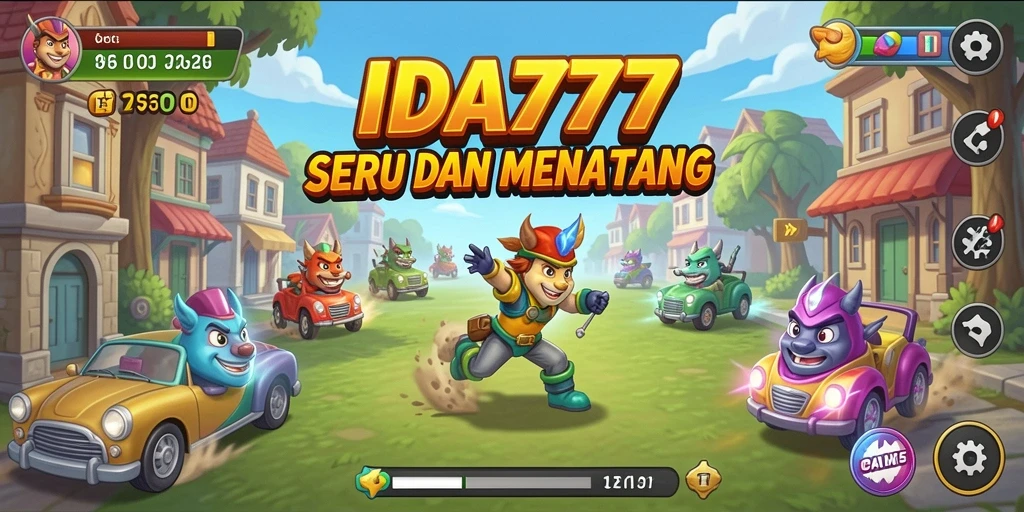 Screenshot utama IDA777 menampilkan gameplay arcade yang penuh aksi.