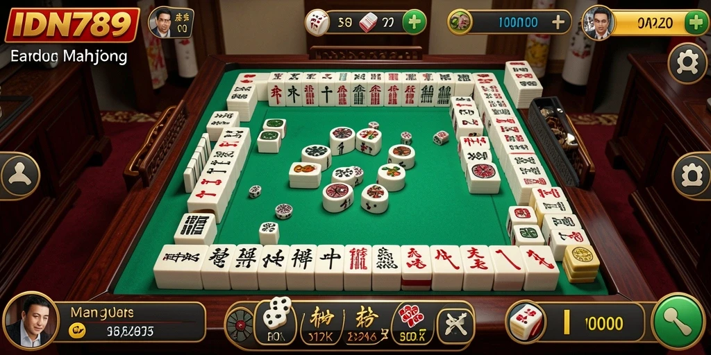 Tampilan gameplay Mahjong yang menarik di IDN789.