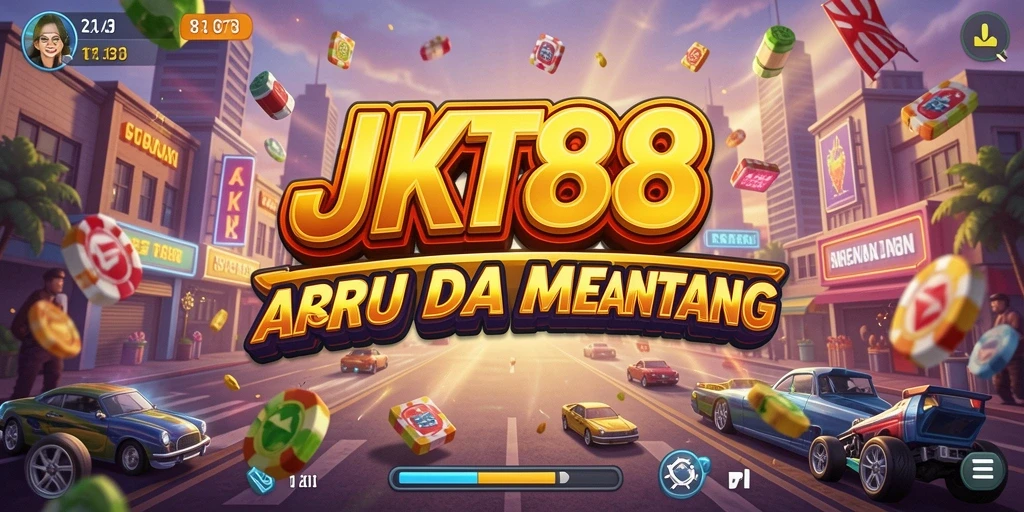 Tampilan gameplay JKT88 yang penuh warna dan dinamis.