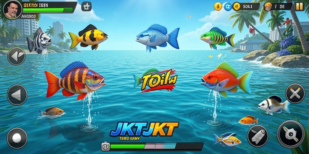Gameplay menakjubkan di JKTJKT dengan serunya menembak ikan.