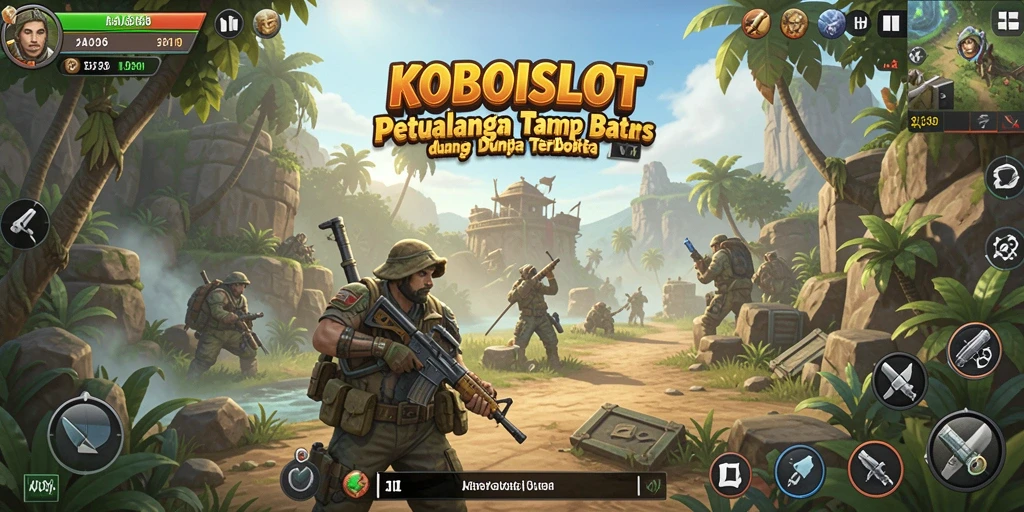 Tangkapan layar gameplay KOBOISLOT menampilkan dunia terbuka yang menakjubkan.