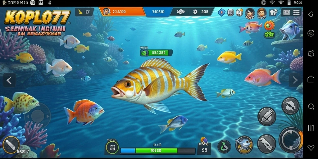 Tampilan menarik dari gameplay Tembak Ikan KOPLO77 yang seru.