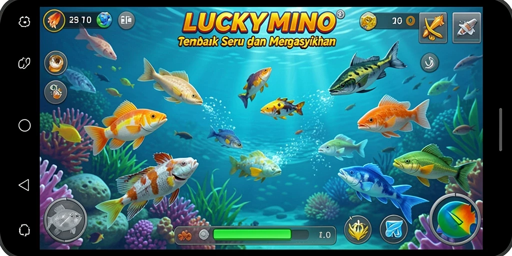 Tangkap ikan besar dan nikmati gameplay seru di LUCKYMINO.