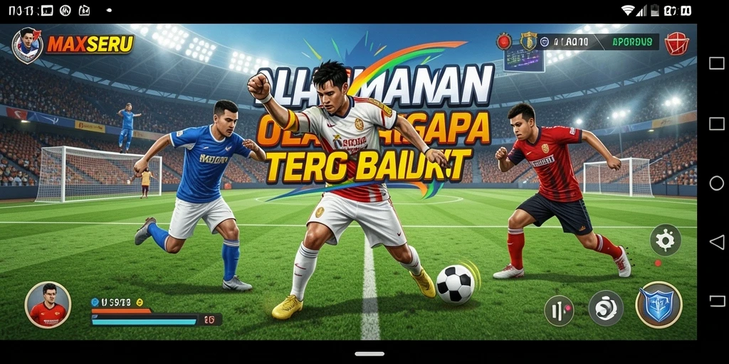 Tampilan gameplay seru dengan aksi olahraga penuh energi.