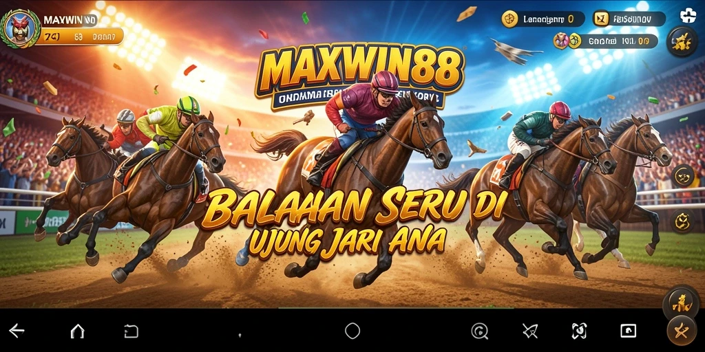 Tampilan gameplay seru dari MAXWIN88 saat balapan.