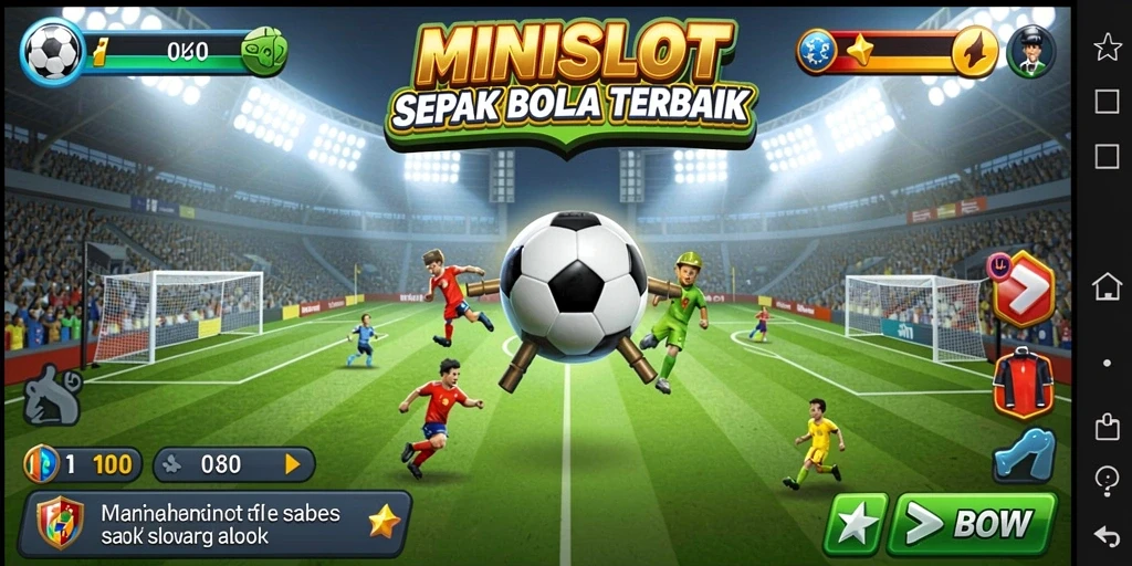 Gameplay seru MINISLOT dengan tema sepak bola yang menarik.
