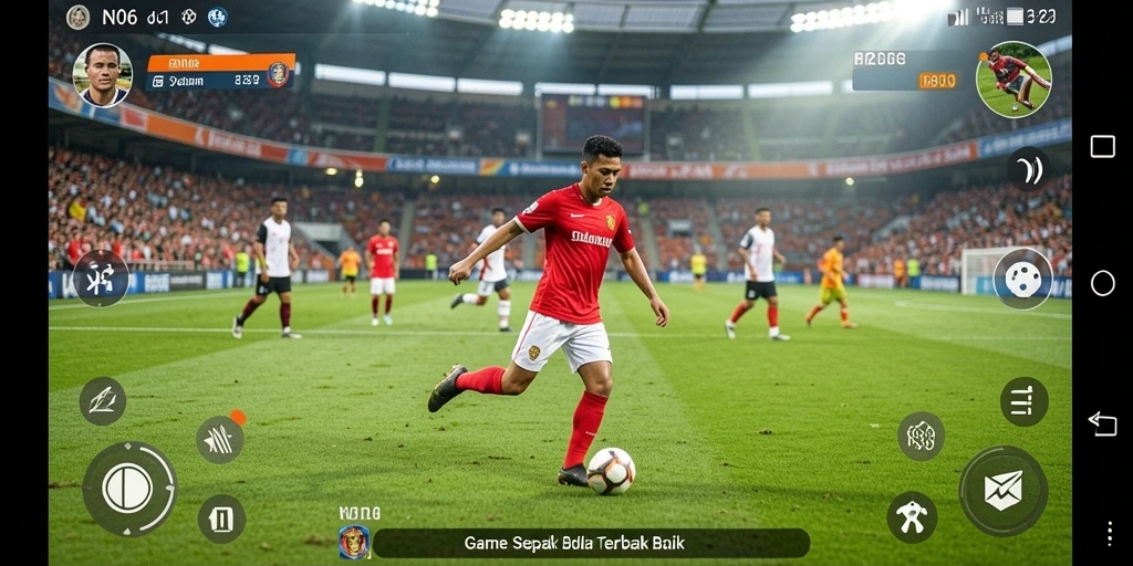 Gameplay N06 menampilkan aksi sepak bola yang mendebarkan dan grafis memukau.