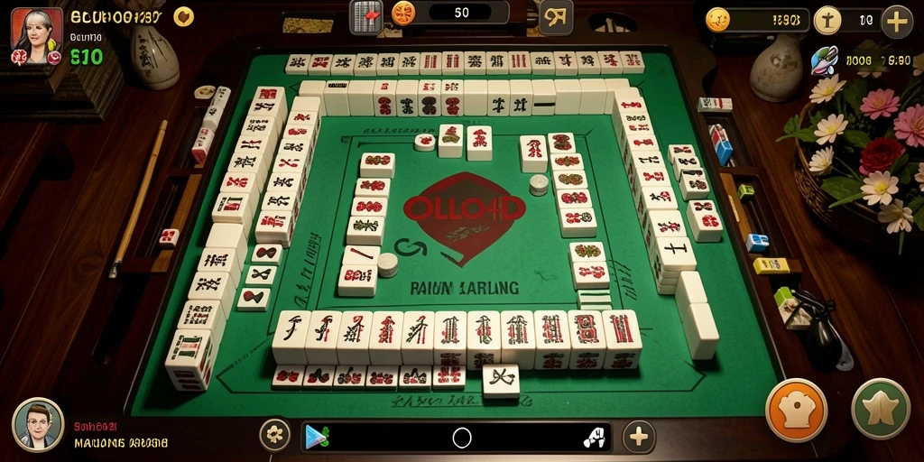 Screenshot OLLO4D menampilkan gameplay Mahjong yang menarik.