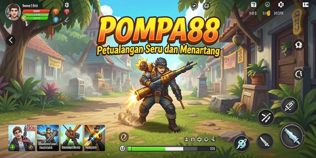 Tampilan gameplay seru dari POMPA88 dengan eksplorasi yang menantang.