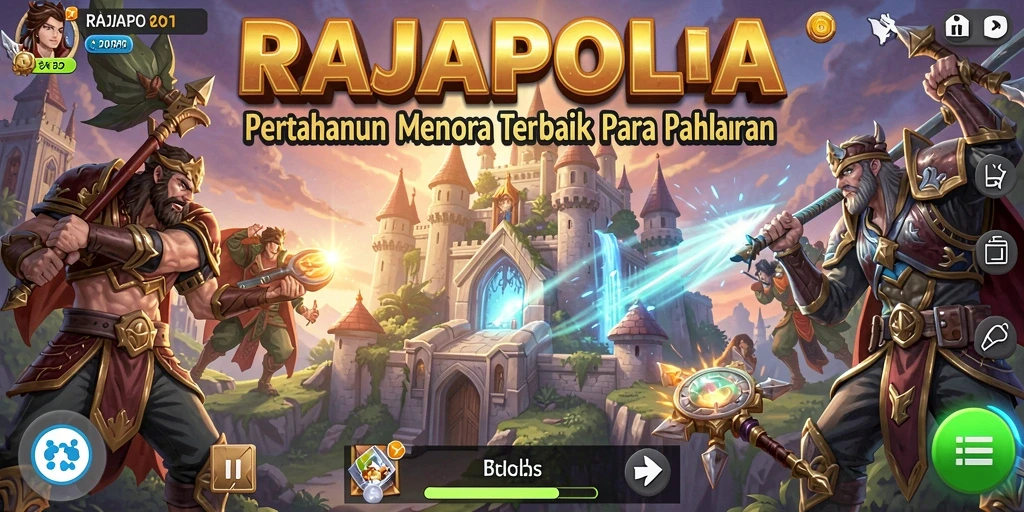 Tangkapan layar menunjukkan aksi menara pertahanan yang dinamis di RAJAPOLA.