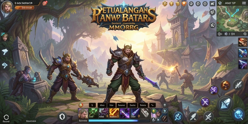 Screenshot utama RAKYATJP menampilkan aksi seru dalam dunia MMORPG.