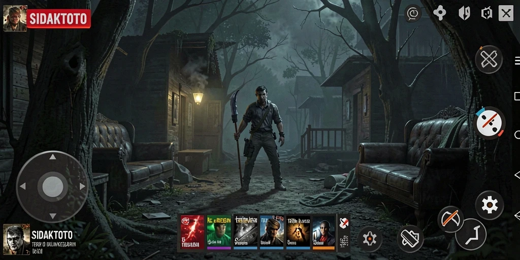 Screenshot menampilkan gameplay SIDAKTOTO dengan suasana menegangkan.