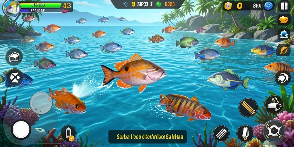 Gameplay SIP33 yang menampilkan aksi menembak ikan yang seru.