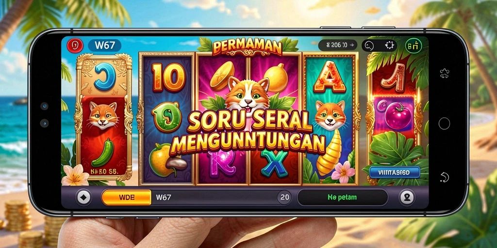 Screenshot utama dari gameplay <strong>W67</strong> menunjukkan slot yang penuh warna.