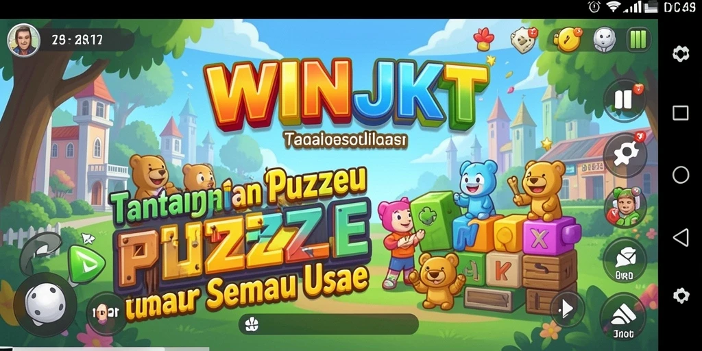 Tampilan gameplay WINJKT dengan tantangan puzzle yang menarik.